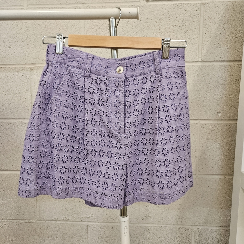 Lilac Eyelet Shorts